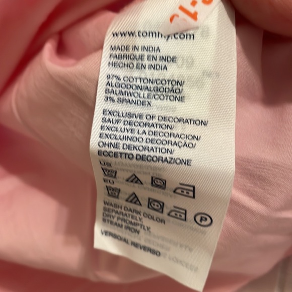 Tommy Hilfiger light pink long sleeve pleated button down blouse collar cuffs - Picture 6 of 7